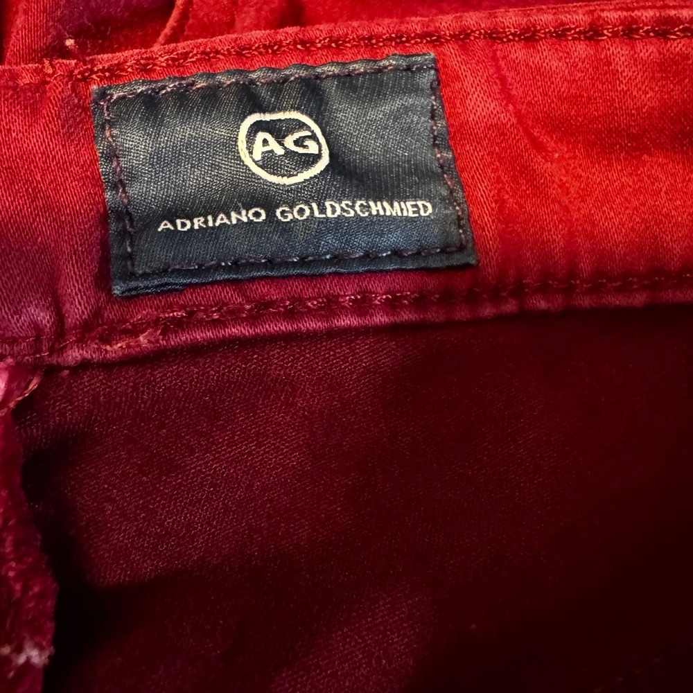 AG Adriano Goldschmied The Stilt Cigarette Leg Jeans Women's‎ 29 Burgandy Ankle - Picture 4 of 8